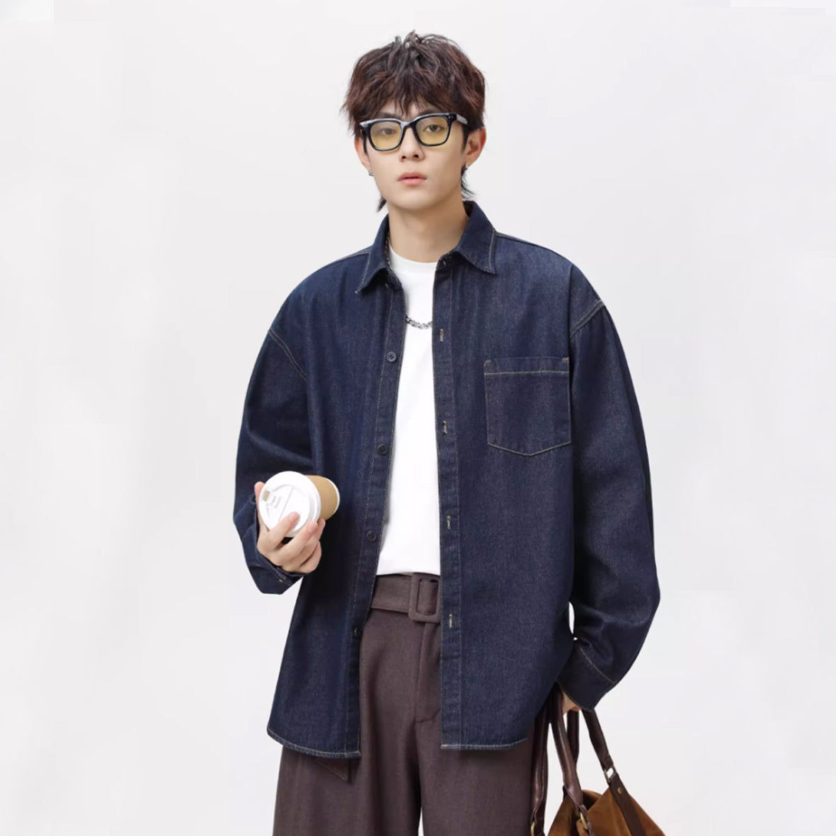 Original loose lapel denim jacket