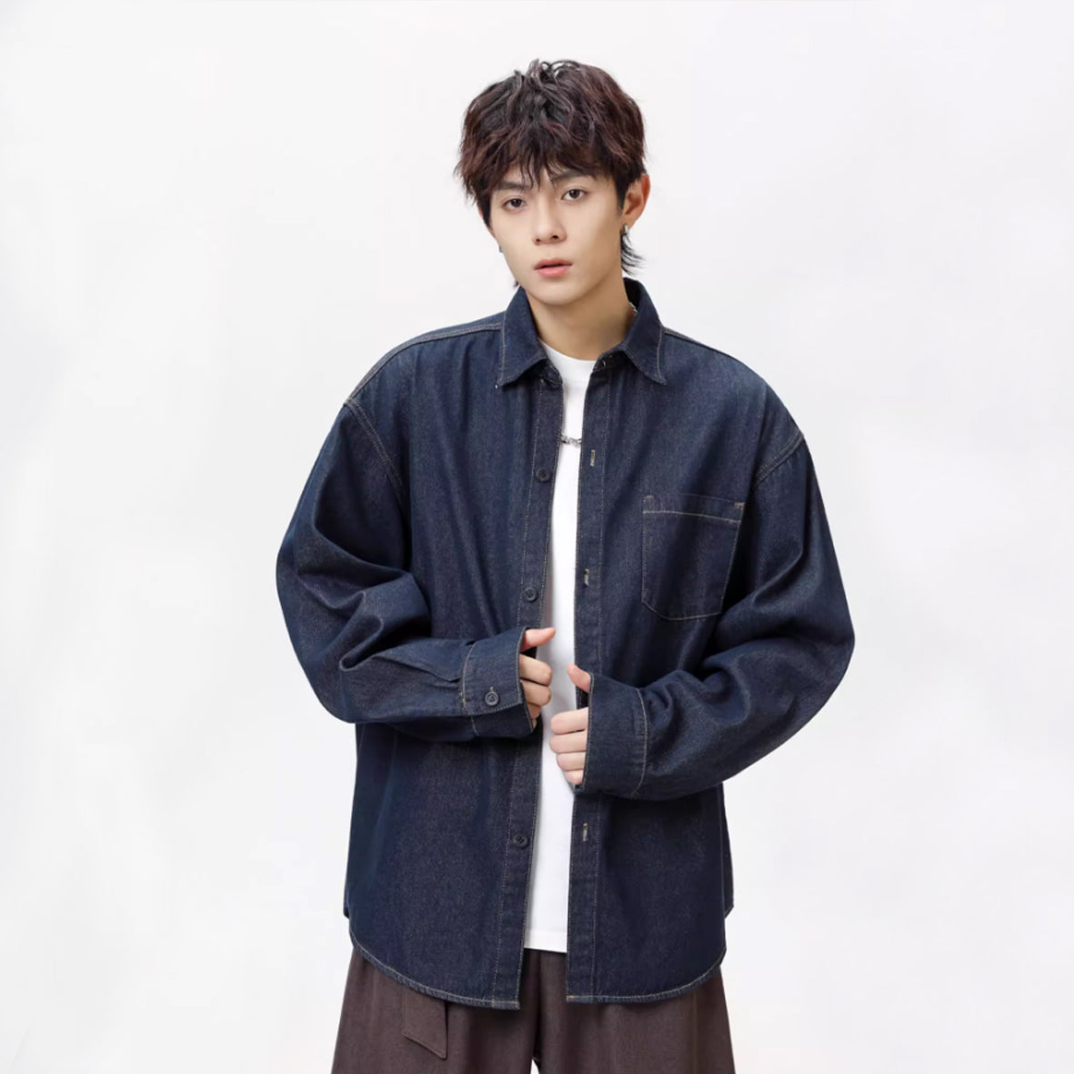 Original loose lapel denim jacket