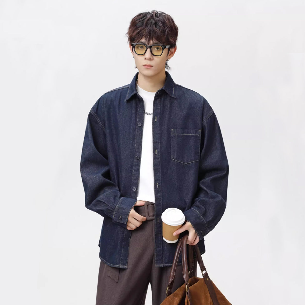 Original loose lapel denim jacket