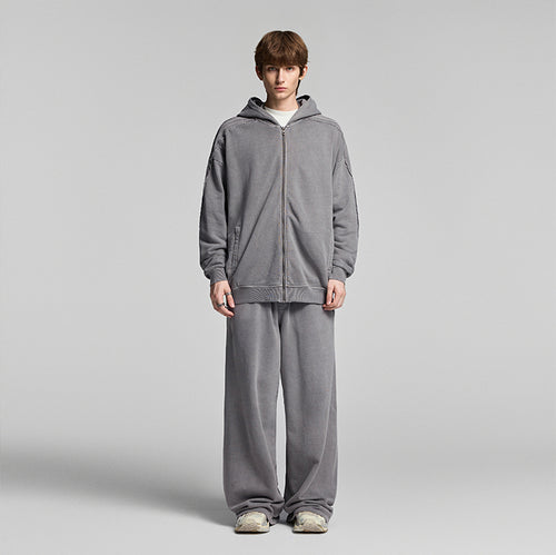 Patchwork zip jacket Gray