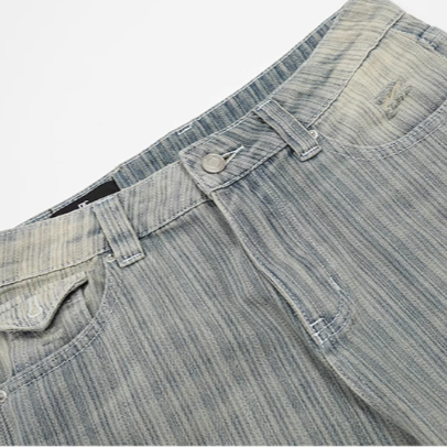 Vintage vertical striped straight jeans