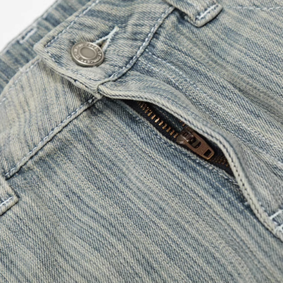 Vintage vertical striped straight jeans