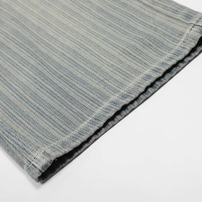 Vintage vertical striped straight jeans