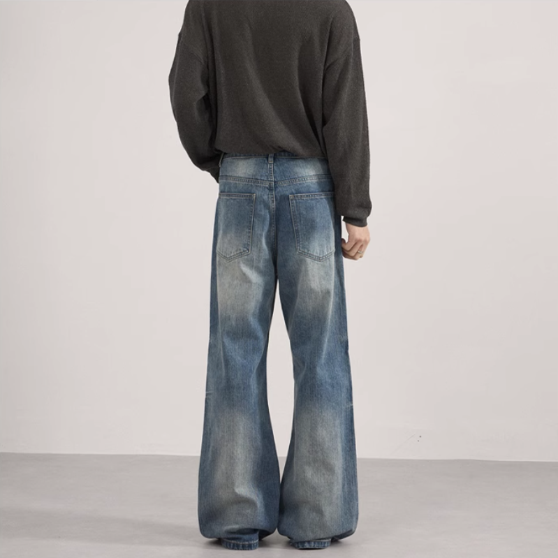 Retro straight-leg flared jeans