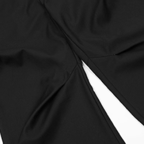 Pleated loose straight-leg trousers Black