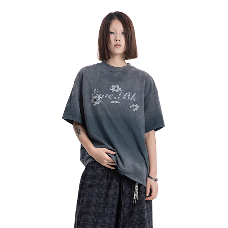 Basic printed T-shirt Gray