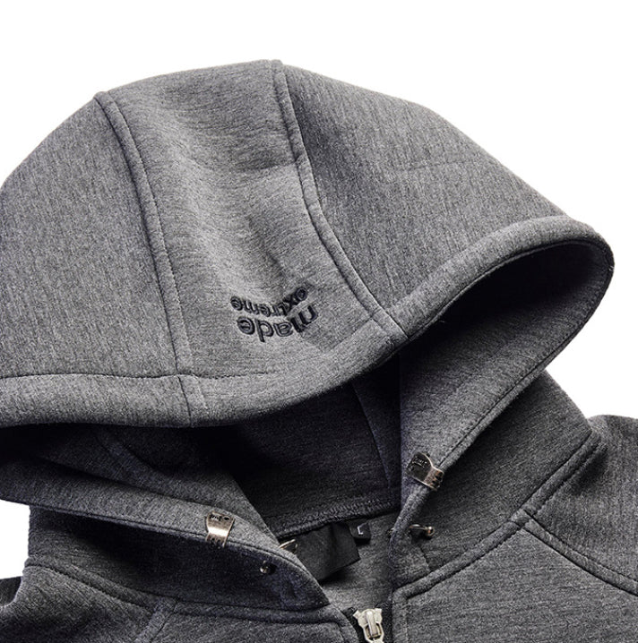 Structured Zip Hoodie Gray