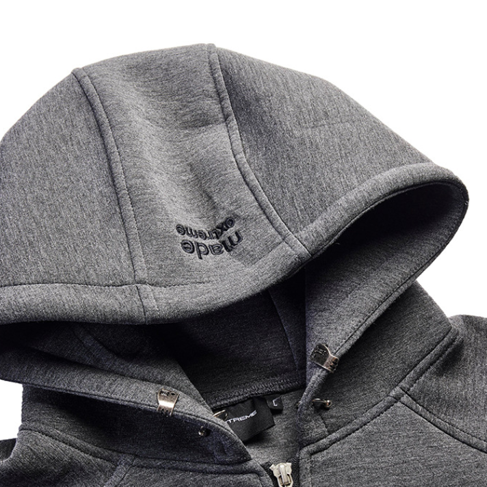 Basic solid color zip-up hoodie Dark Gray