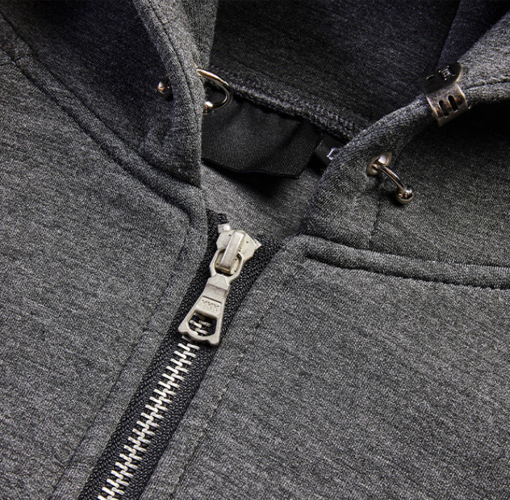 Structured Zip Hoodie Gray