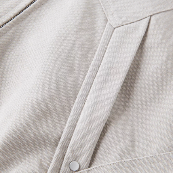 Simple canvas coat jacket White Grey