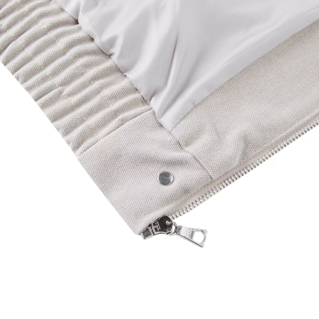 Simple canvas coat jacket White Grey