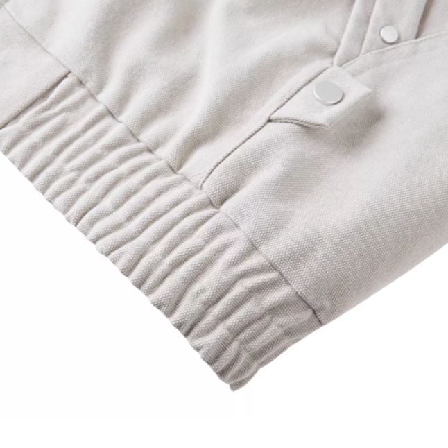 Simple canvas coat jacket White Grey