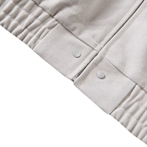 Simple canvas coat jacket White Grey