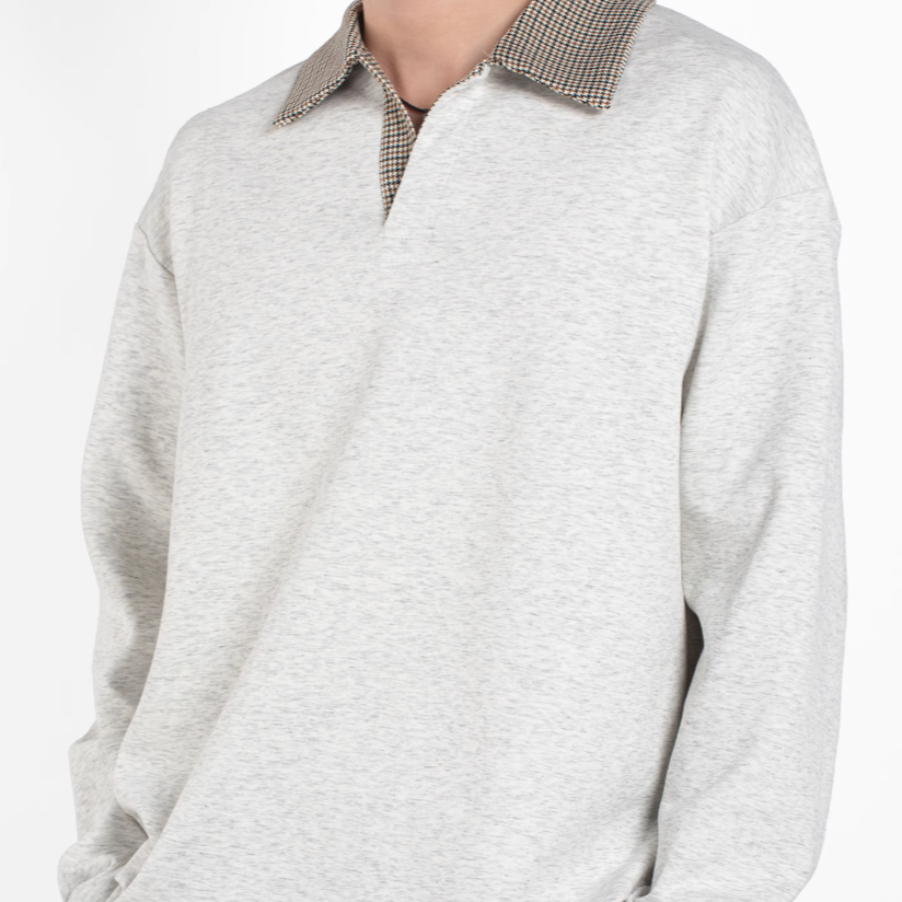 Simple casual anti-wrinkle long-sleeved T-shirt White Ash