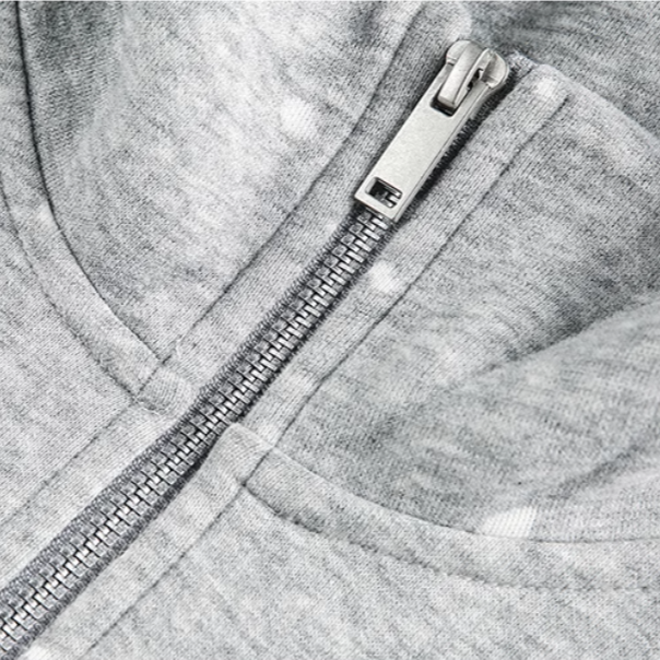Loose zip-up stand-up collar sweatshirt