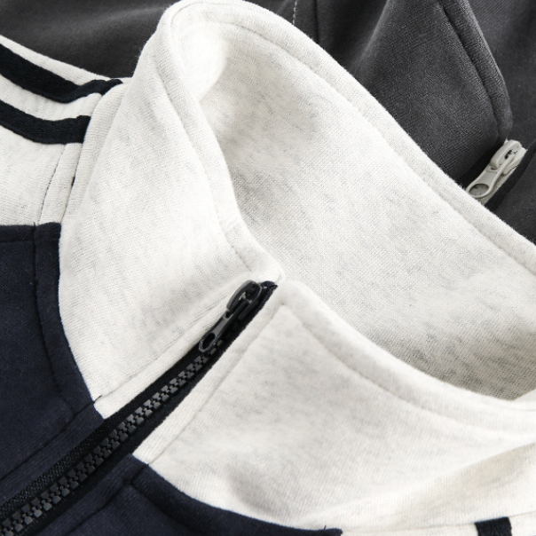 Vintage stand-up collar sports jacket White Ash
