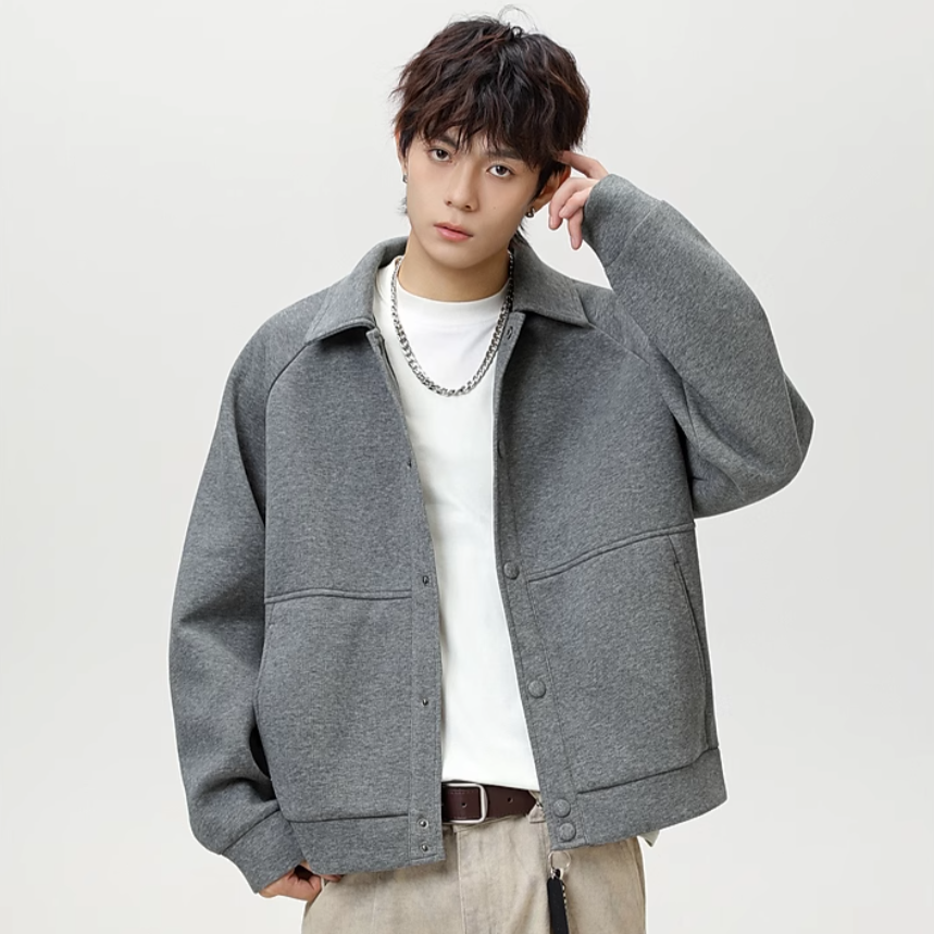 casual silhouette lapel jacket Grey