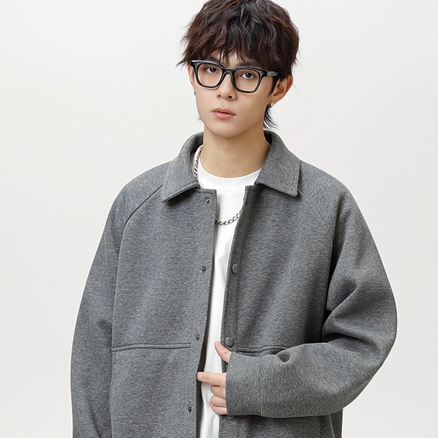 casual silhouette lapel jacket Grey