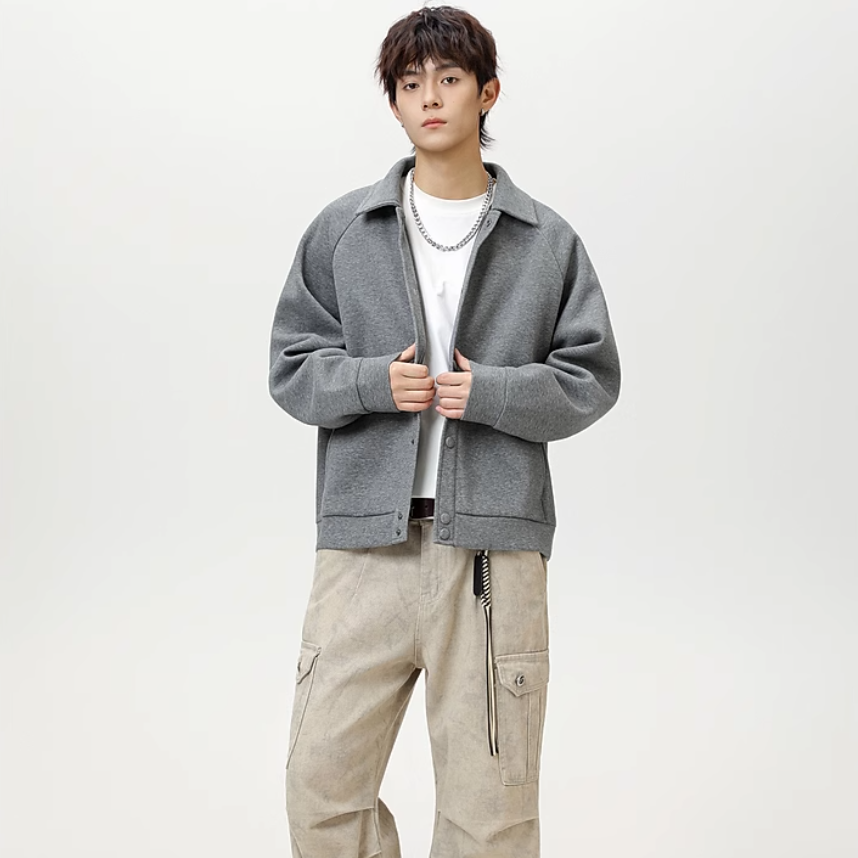 casual silhouette lapel jacket Grey