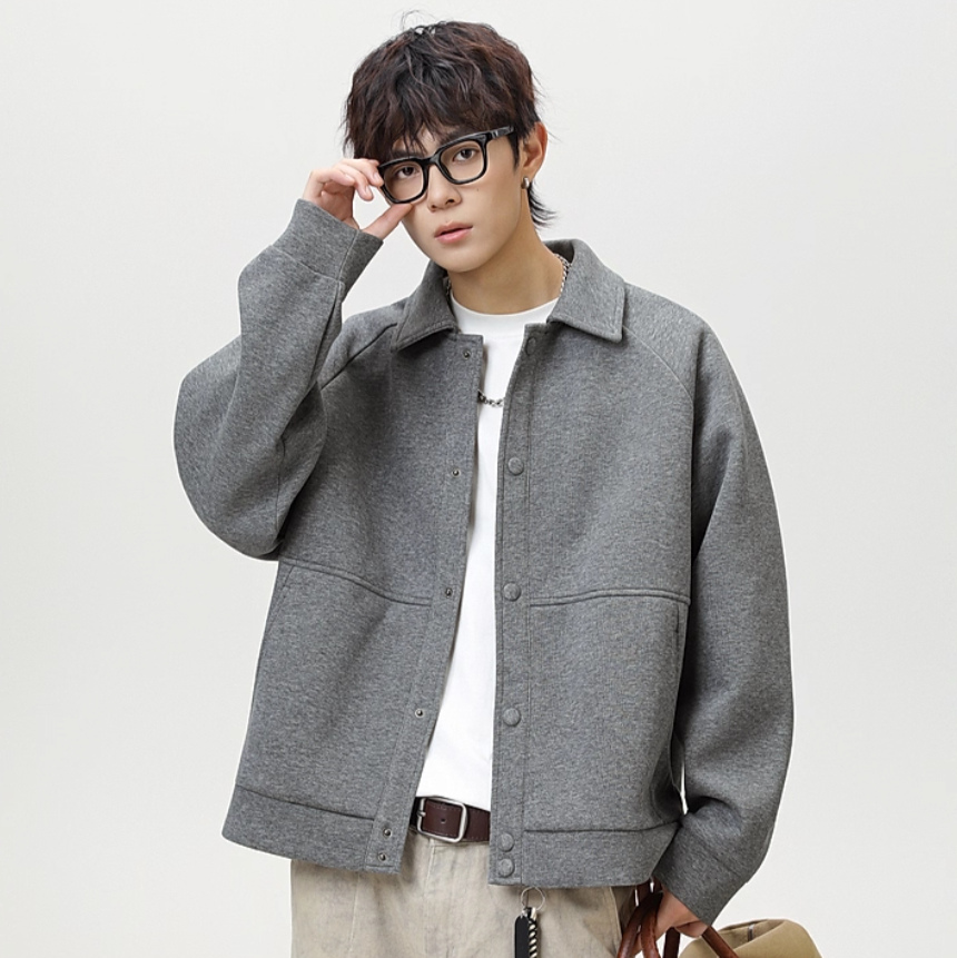 casual silhouette lapel jacket Grey