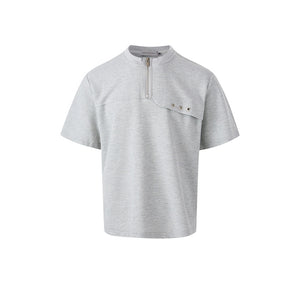 Vintage Cleanfit Half-Zip T-Shirt White Ash