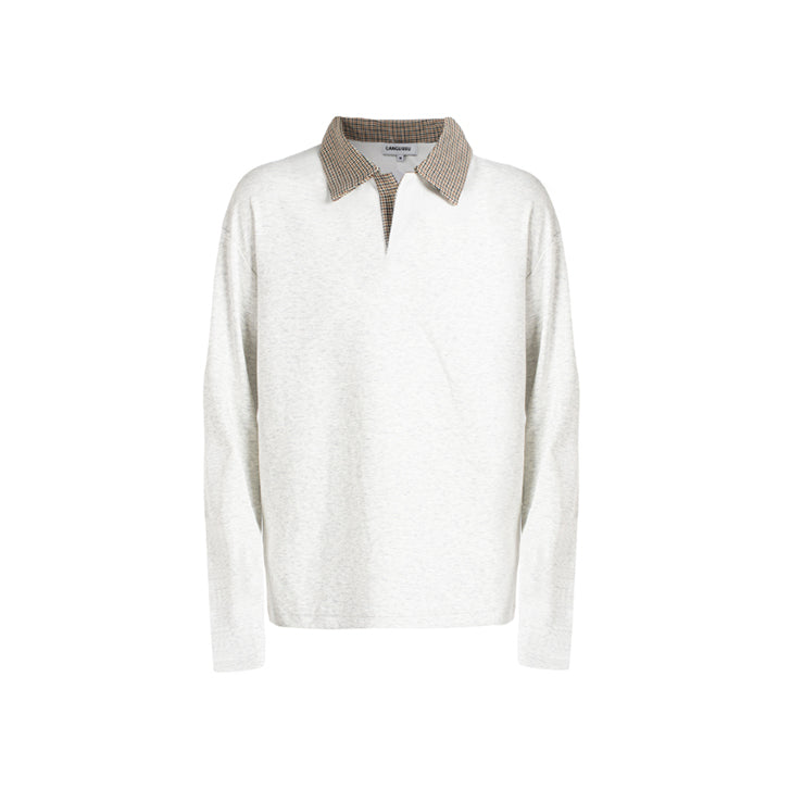 Simple casual anti-wrinkle long-sleeved T-shirt White Ash