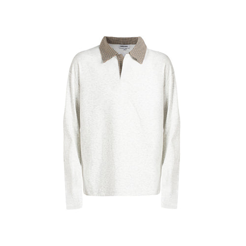 Simple casual anti-wrinkle long-sleeved T-shirt White Ash