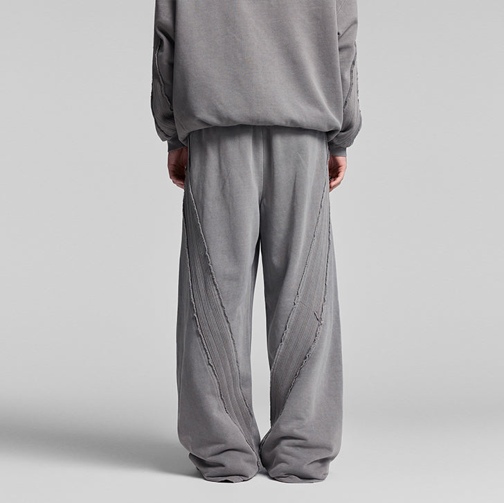 Paneled straight sweatpants Light gray