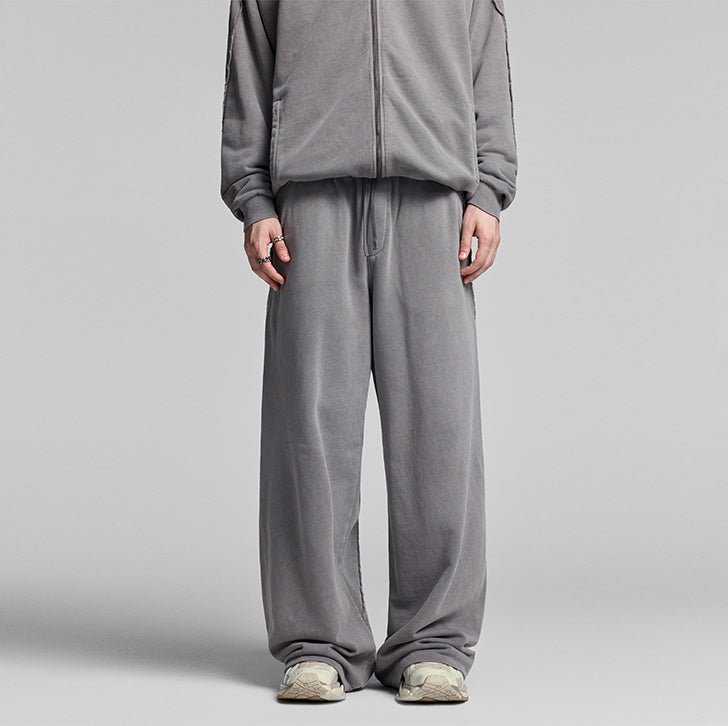 Paneled straight sweatpants Light gray