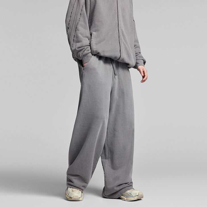 Paneled straight sweatpants Light gray