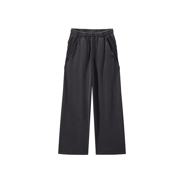 Paneled straight sweatpants Light gray
