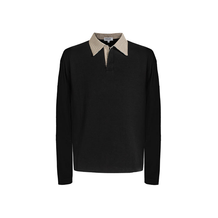 Simple casual anti-wrinkle long-sleeved T-shirt Black