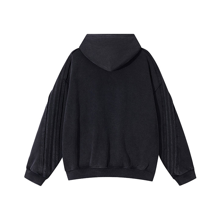 Patchwork zip jacket Black