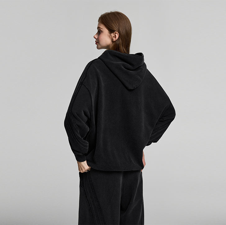 Patchwork zip jacket Black