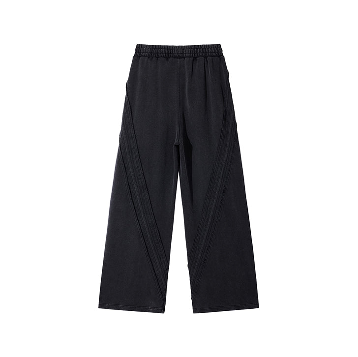 Paneled straight sweatpants Black
