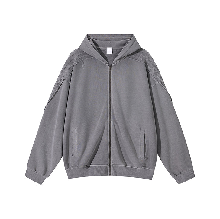 Patchwork zip jacket Black