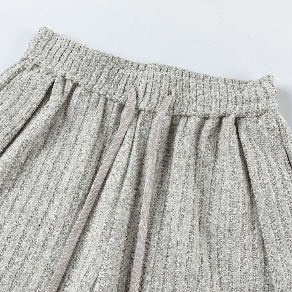 Loose Fleece Casual Pants White Grey