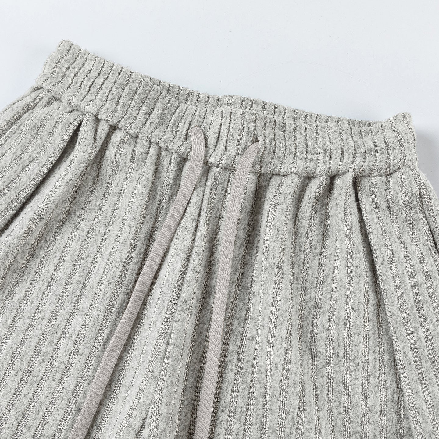 Loose Fleece Casual Pants White Gray