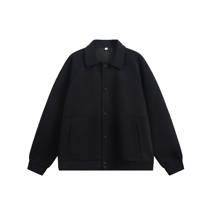 casual silhouette lapel jacket  Black