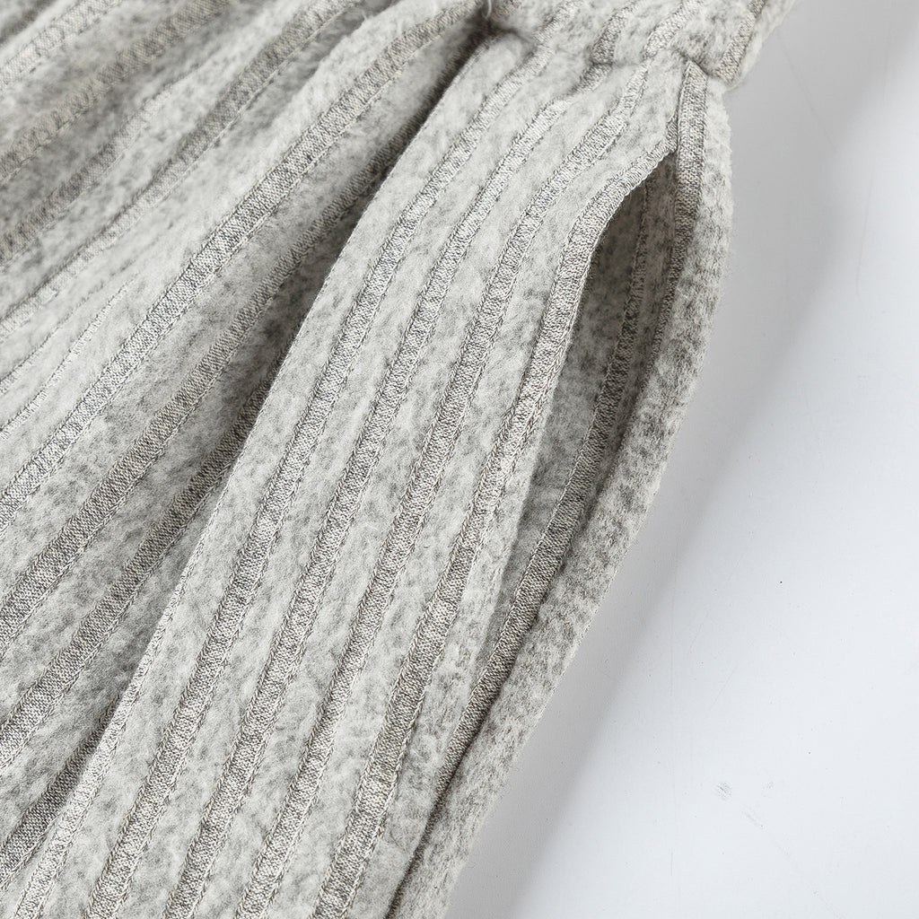 Loose Fleece Casual Pants White Grey