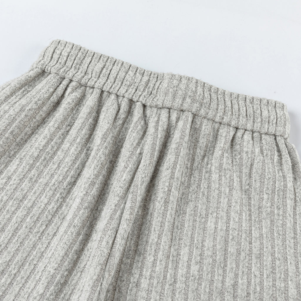 Loose Fleece Casual Pants White Grey