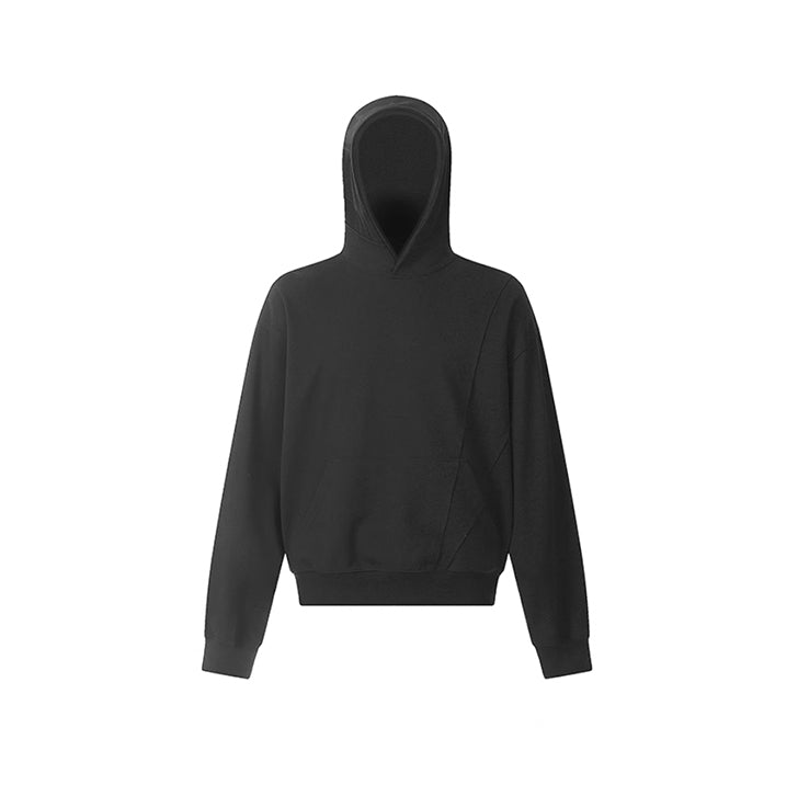 Simple silhouette hoodie Black