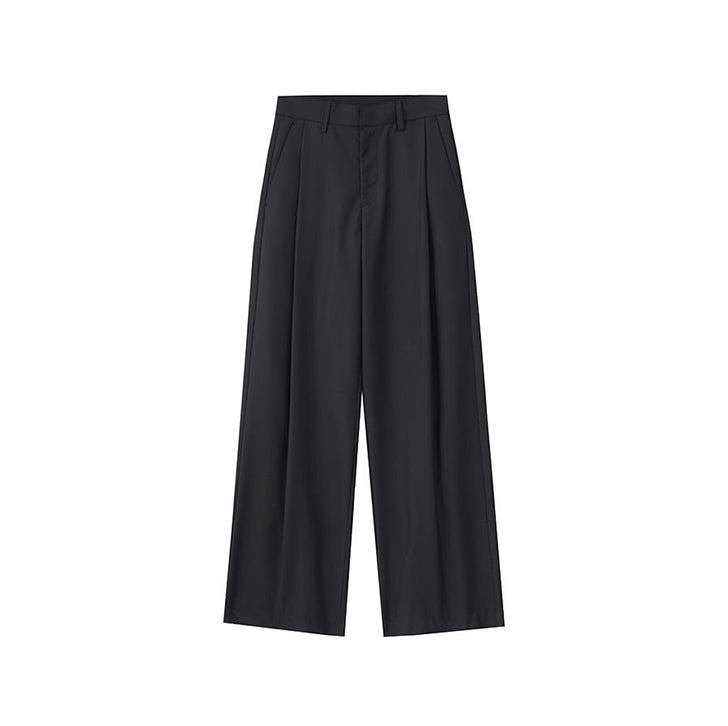 Pleated loose wide-leg trousers