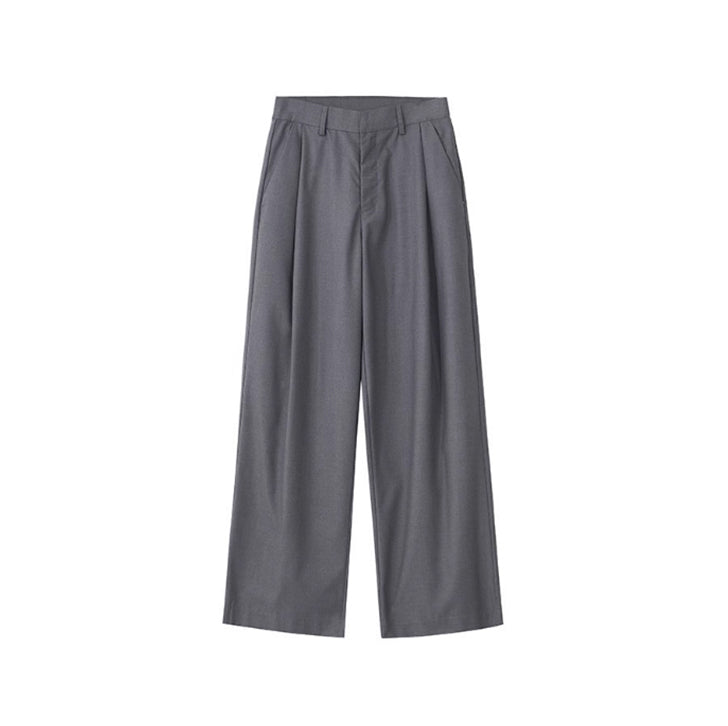 Pleated loose wide-leg trousers
