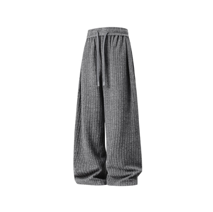 Loose Fleece Casual Pants Gray