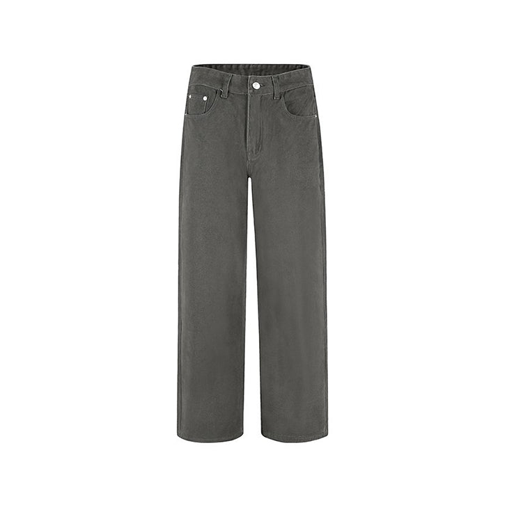 Basic loose straight-leg casual pants Gray