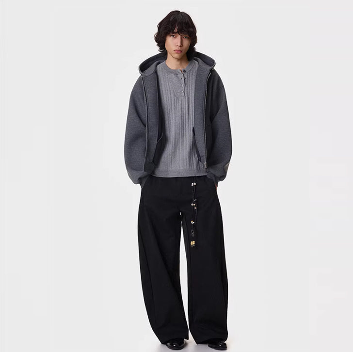 Structured Zip Hoodie Gray