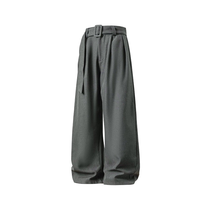 Linen Machete Loose Casual Pants Gray