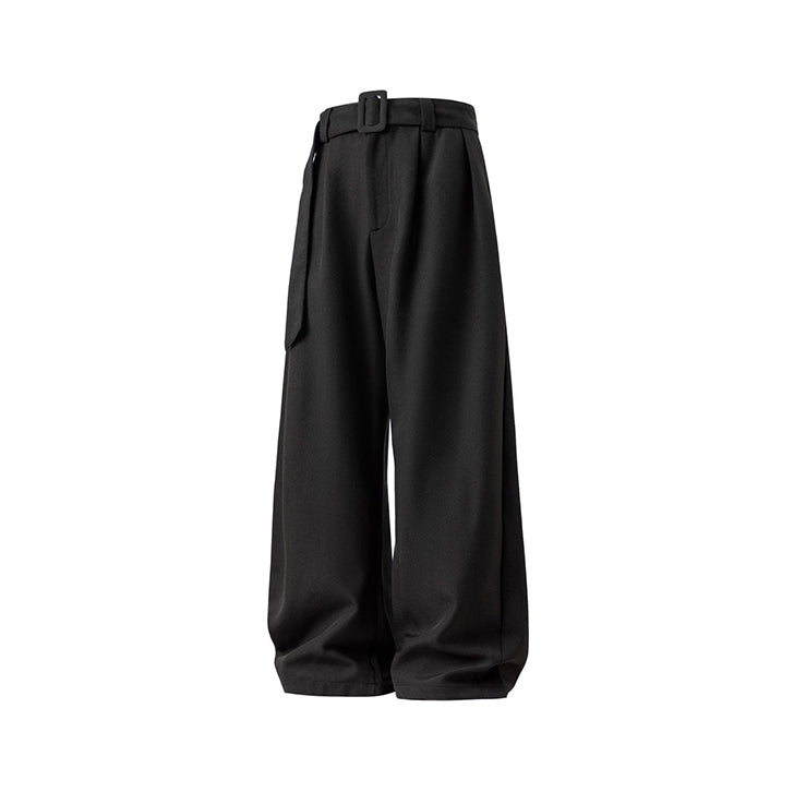 Linen Machete Loose Casual Pants Black