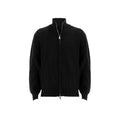 Knitted loose high-neck zip-up jacket Black